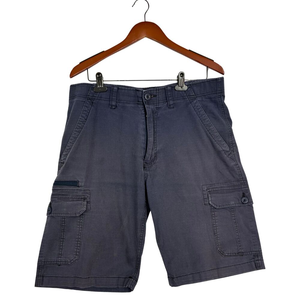 WearFirst Mens 34 Navy Blue Cargo Shorts Ripstop Multi Pocket Utility Casual